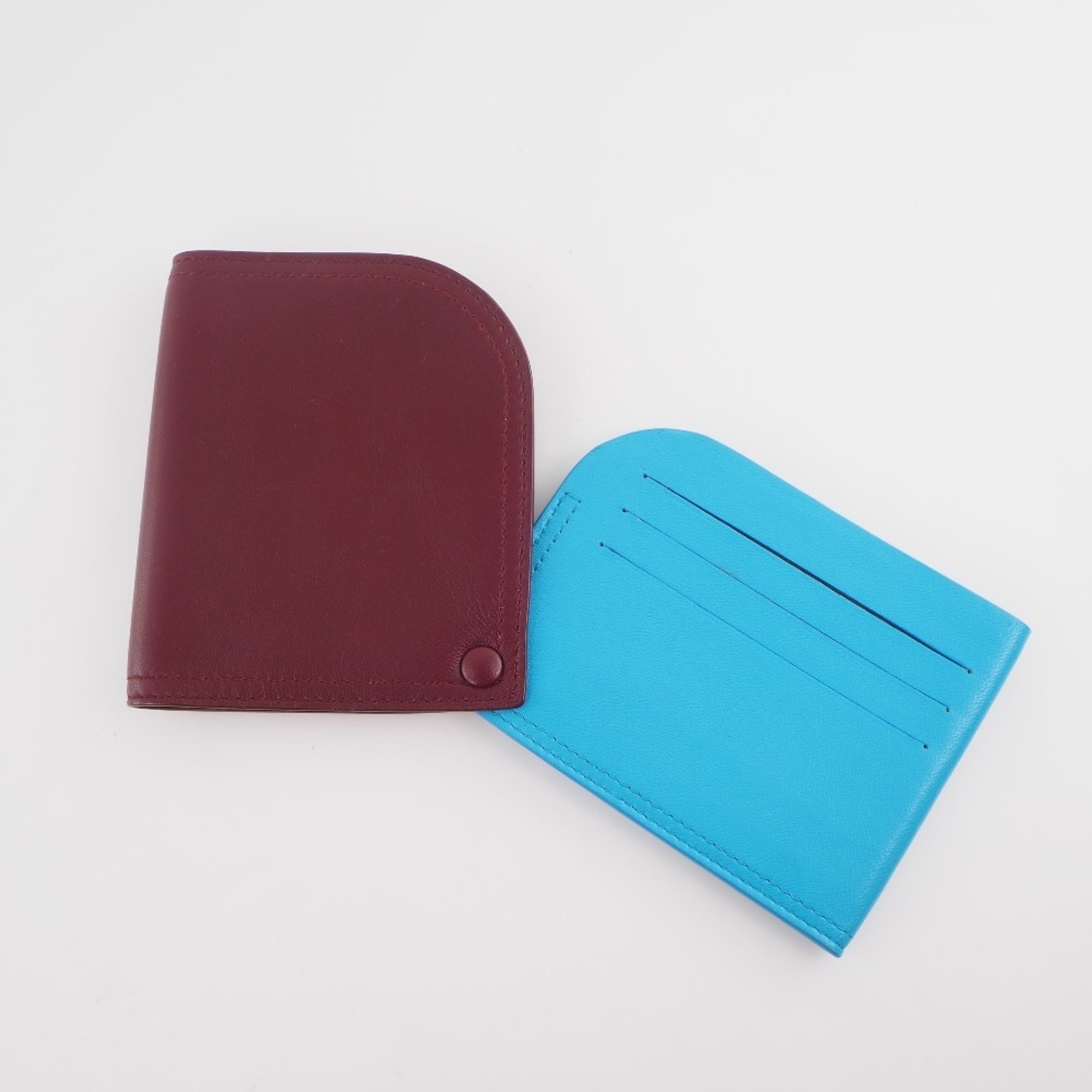 Bottega Veneta leather red unisex card case A+ rank
