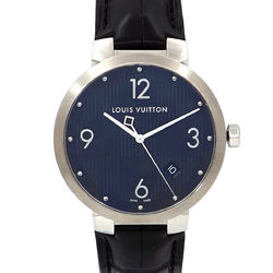 Louis Vuitton LOUIS VUITTON Tambour Damier Q1D00 men's watch date black dial quartz