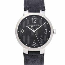 Louis Vuitton LOUIS VUITTON Tambour Slim Damier Graphite Q1D07 Men's Watch Date Black Dial Quartz slim