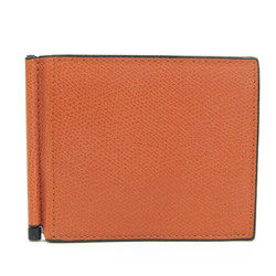 Valextra With Card Case Women,Men Leather Money Clip Brown
