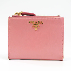 Prada VITELLO MOVE 1ML024 Women's Leather Wallet (bi-fold) Pink