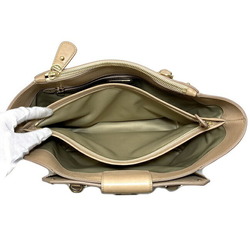 Salvatore Ferragamo 2way Bag Beige Gancini EZ-21 G220 Handbag Leather Shoulder Ladies