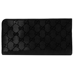 Gucci Long Wallet Black Imprime 245978 PVC Leather GUCCI Coated Men's Women's GG Pattern