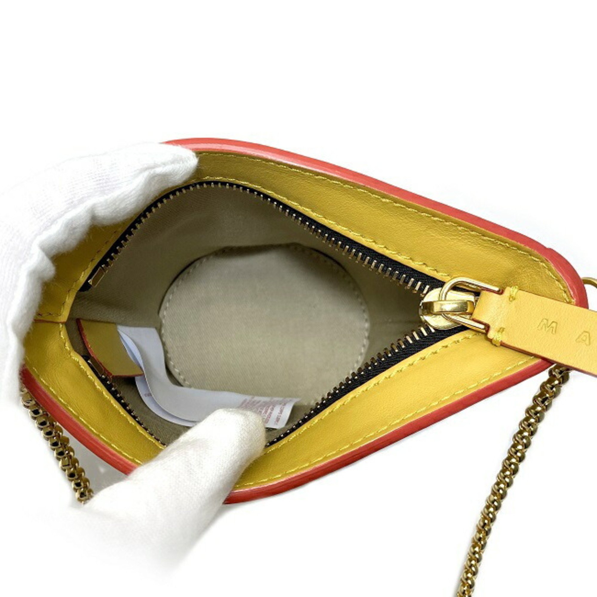 Marni Shoulder Bag Yellow Gold SCMP0058U0 Leather MARNI Bucket Mustard Accent Ladies