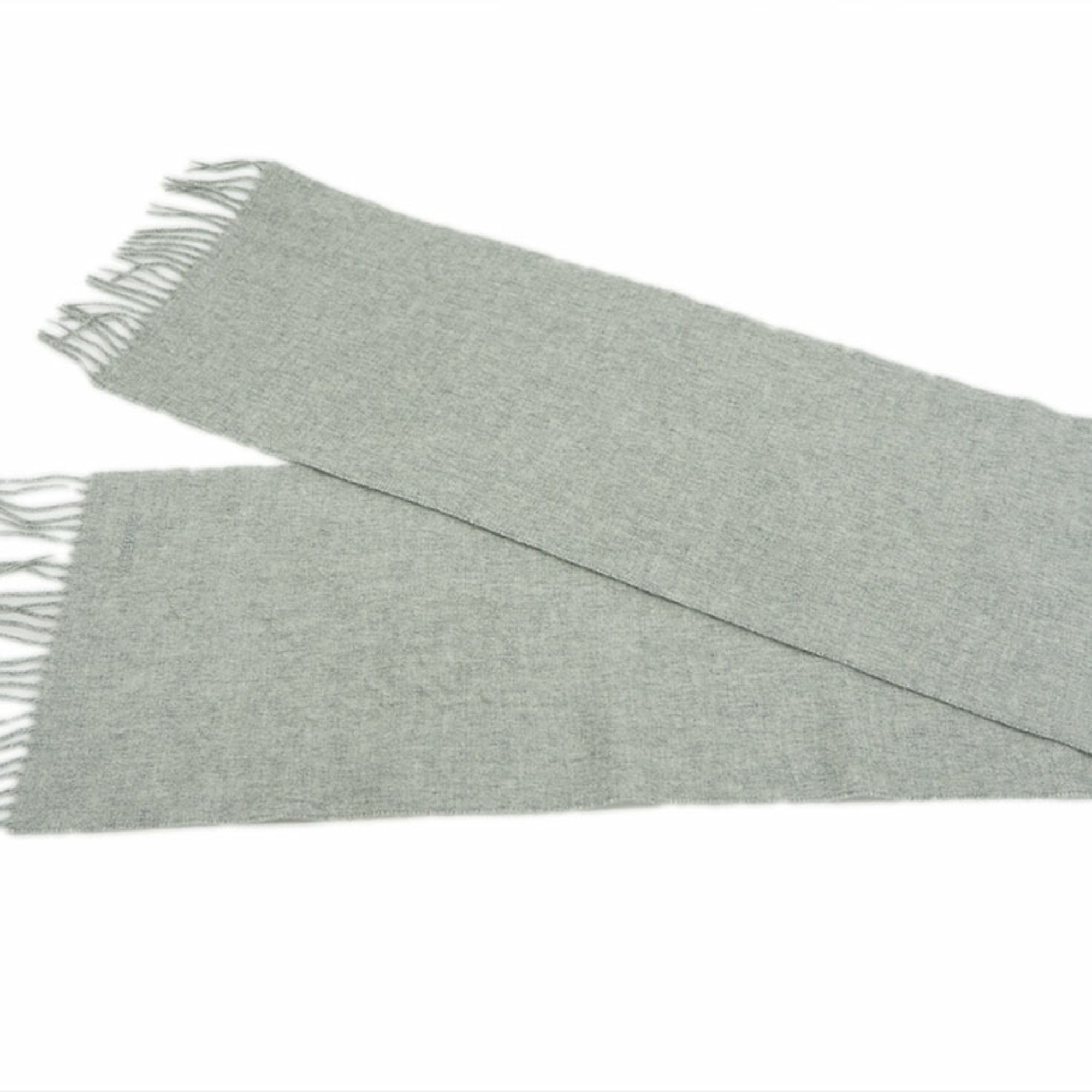 Hermes Muffler Tiger King Gris Claire Cine Brode Cashmere H391632T 02 Men's