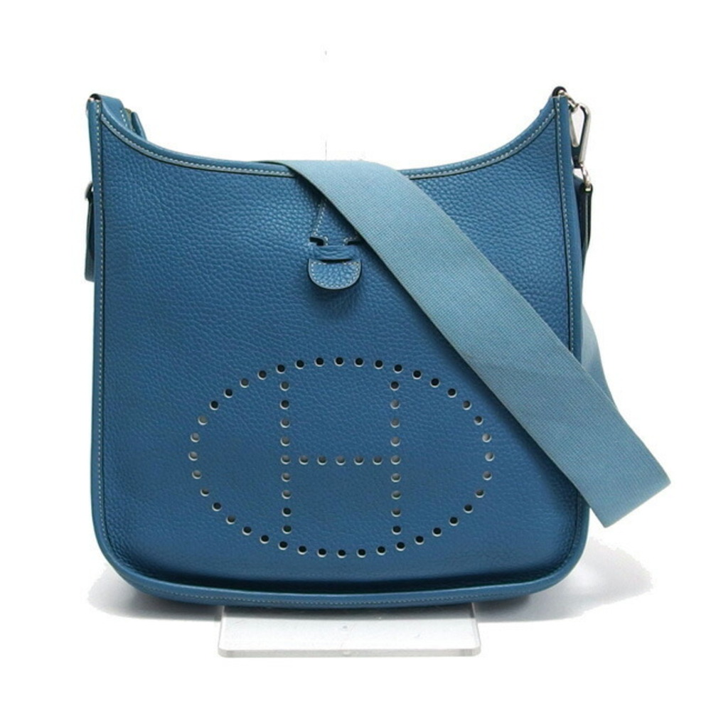 Hermes Blue Jean Evelyn 3 PM Taurillon Clemence Leather Crossbody