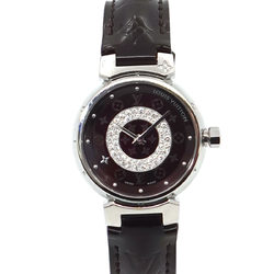 Louis Vuitton LOUIS VUITTON Tambour Disc PM Verni Q121U Women's Watch Circle Diamond Amaranto Quartz