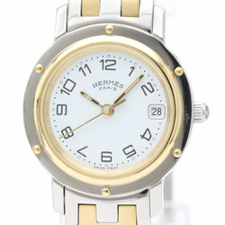 Polished HERMES Clipper Gold Plated Steel Quartz Ladies Watch CL4.220 BF547045