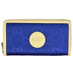 Gucci GUCCI off the grid zip around round long wallet GG nylon leather blue beige 625576