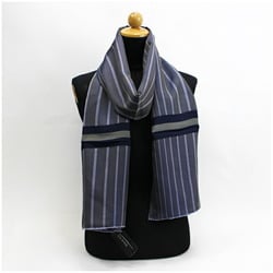 Gucci silk scarf muffler gray x navy purple striped pattern GUCCI women's multicolor