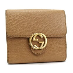 Gucci interlocking G W wallet beige leather 615525 GUCCI ladies coin purse available ・