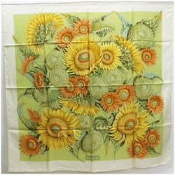Salvatore Ferragamo Silk Scarf Sunflower Women's Large Size