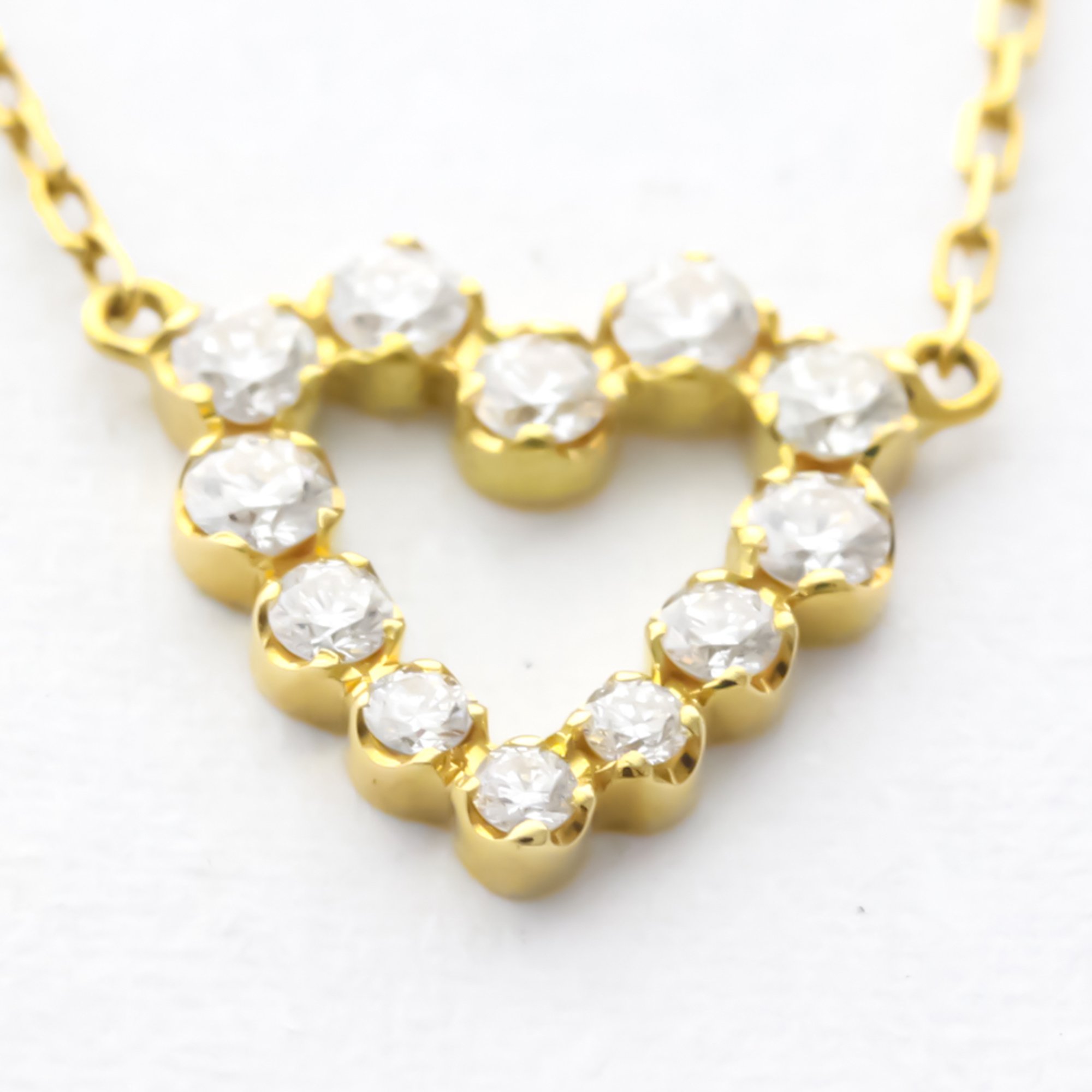 AHKAH Maduro Heart Yellow Gold (18K) Diamond Men,Women Fashion Pendant Necklace Carat/0.18