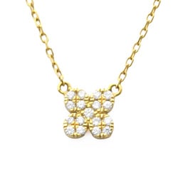 AHKAH Flower Pavé Necklace Yellow Gold (18K) Diamond Men,Women Fashion Pendant Necklace Carat/0.07 (Gold)