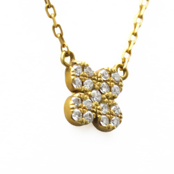 AHKAH Flower Pavé Necklace Yellow Gold (18K) Diamond Men,Women Fashion Pendant Necklace Carat/0.07 (Gold)