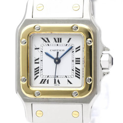 Polished CARTIER Santos Galbee 18K Gold Steel Automatic Ladies Watch BF553087