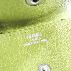 Hermes LE 24 Women,Men Chevre Leather Coin Purse/coin Case Green