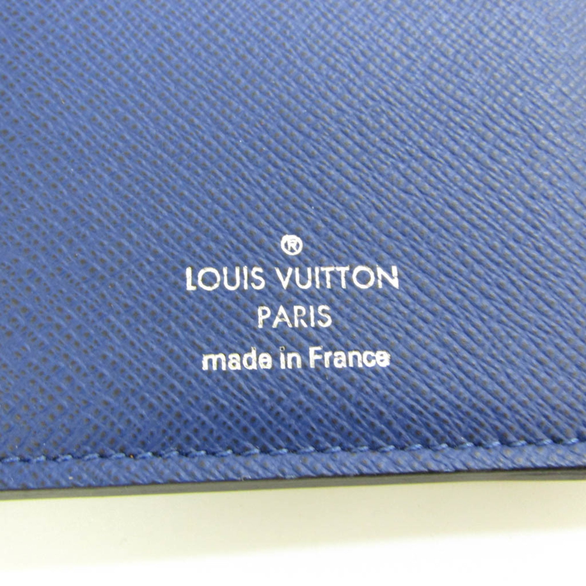 Louis Vuitton Taiga Brazza Wallet M30559 Men's Taiga Leather Long Wallet (bi-fold) Black,Cobalt