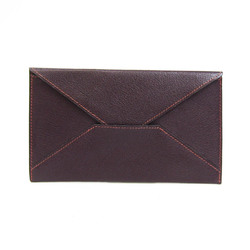 Hermes Envelope Leather Card Case Purple