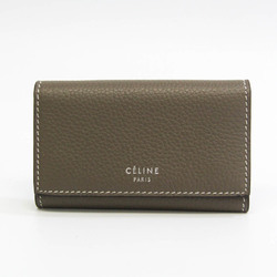 Celine 101583 Women's Leather Key Case Gray Beige,Yellow