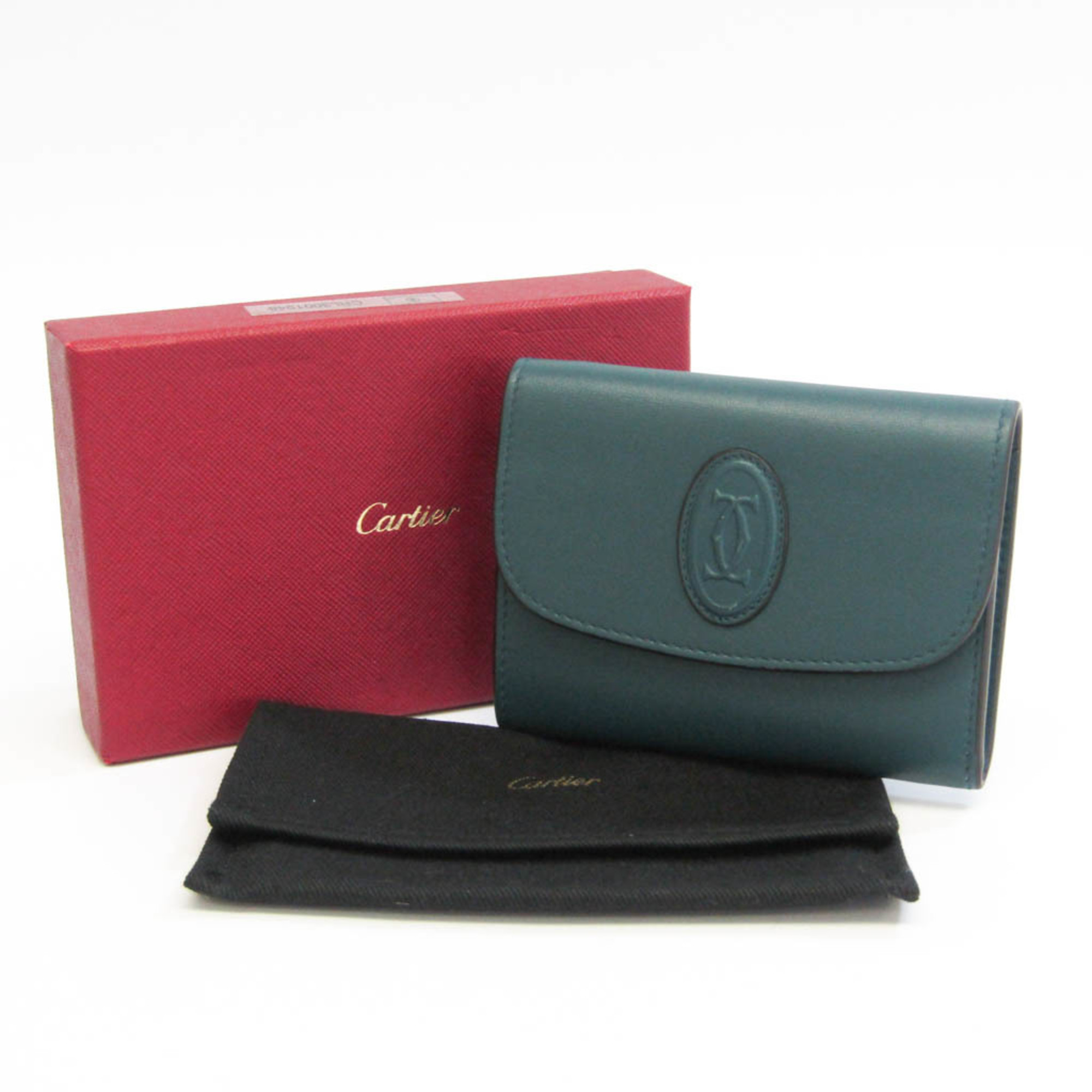Cartier Must De Cartier L3001948 Women,Men Leather Wallet (bi-fold) Green