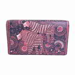 Christian Dior Leather Animal Print Clutch Bag Navy/Pink