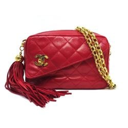 CHANEL Chanel Matelasse Fringe Chain Shoulder Bag Coco Mark Turn Lock No. 2
