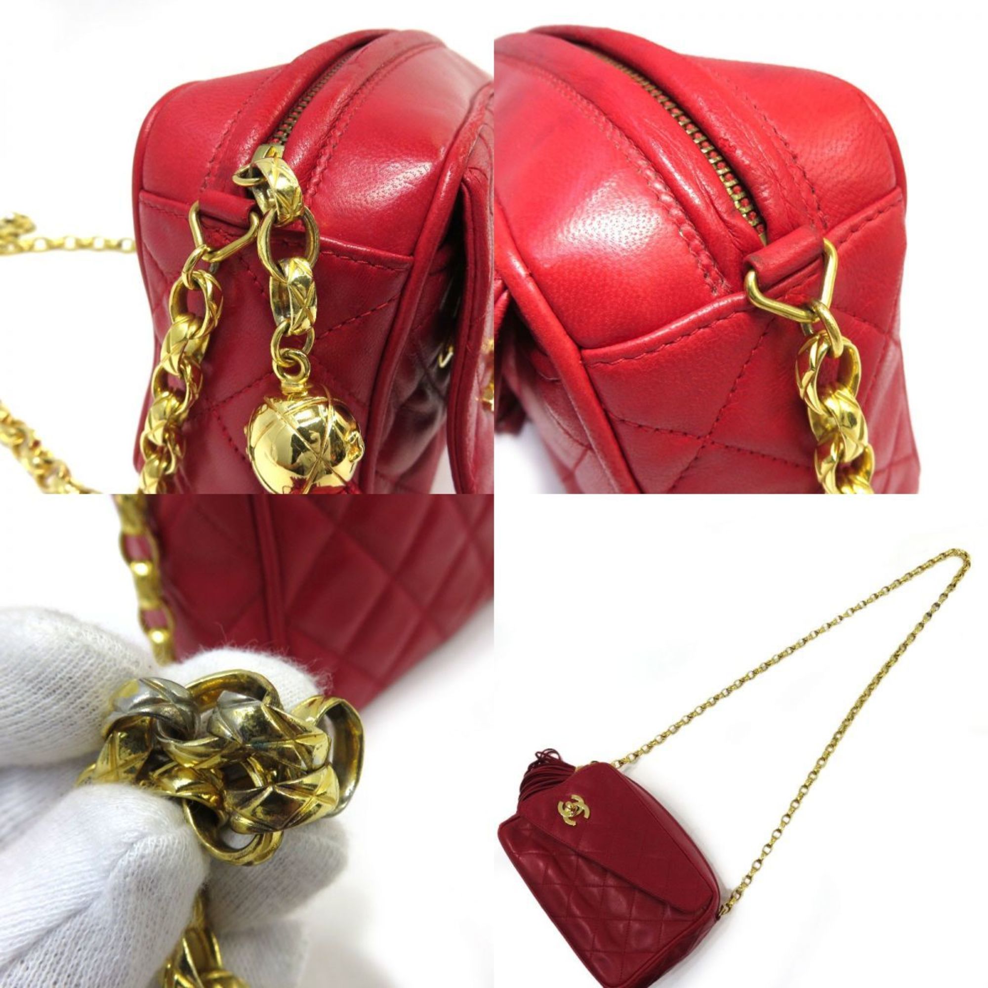 CHANEL Chanel Matelasse Fringe Chain Shoulder Bag Coco Mark Turn Lock No. 2