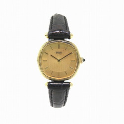 Seiko 1400-6640 quartz 14K SS gold dial watch ladies
