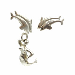 Georg Jensen Silver 925 Dolphin Mermaid Earrings