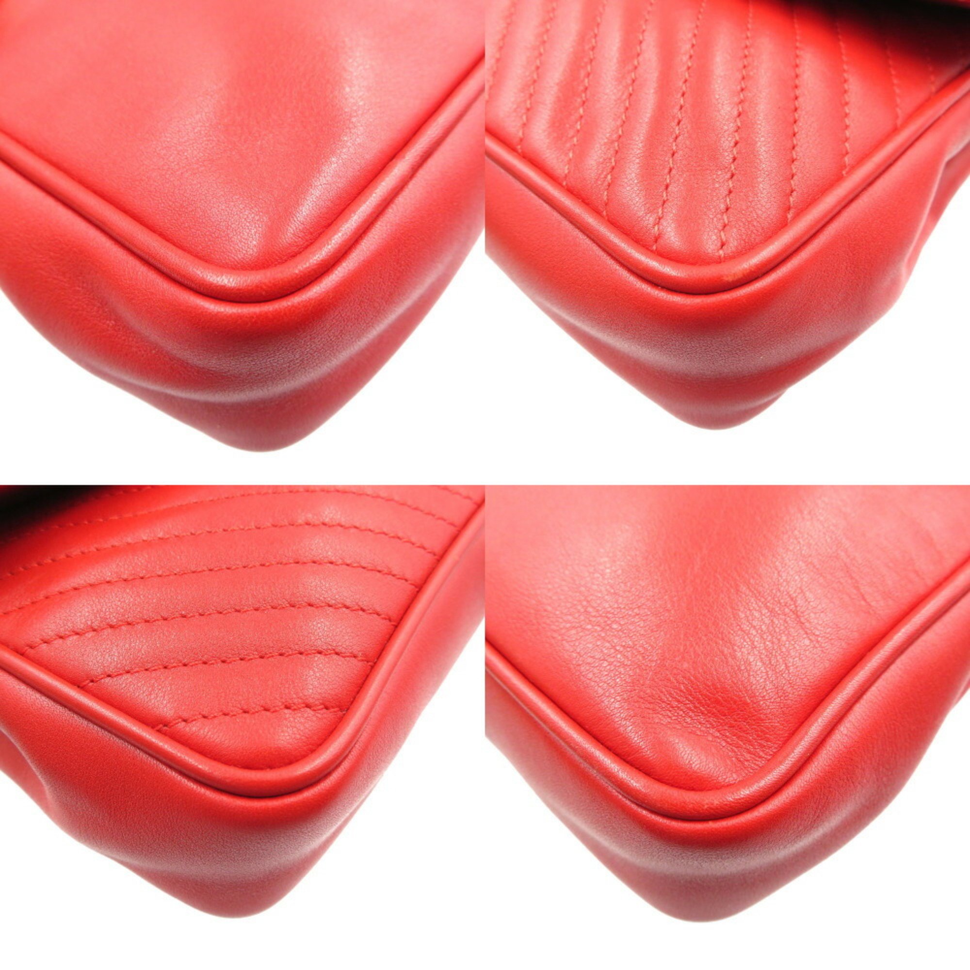 Celine leather red chain shoulder bag