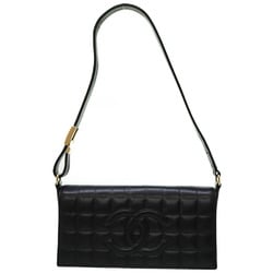 Chanel chocolate bar shoulder bag A17370 Shiramskin leather black