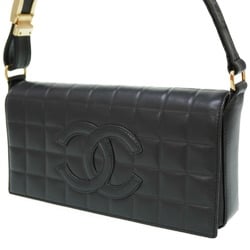 Chanel chocolate bar shoulder bag A17370 Shiramskin leather black