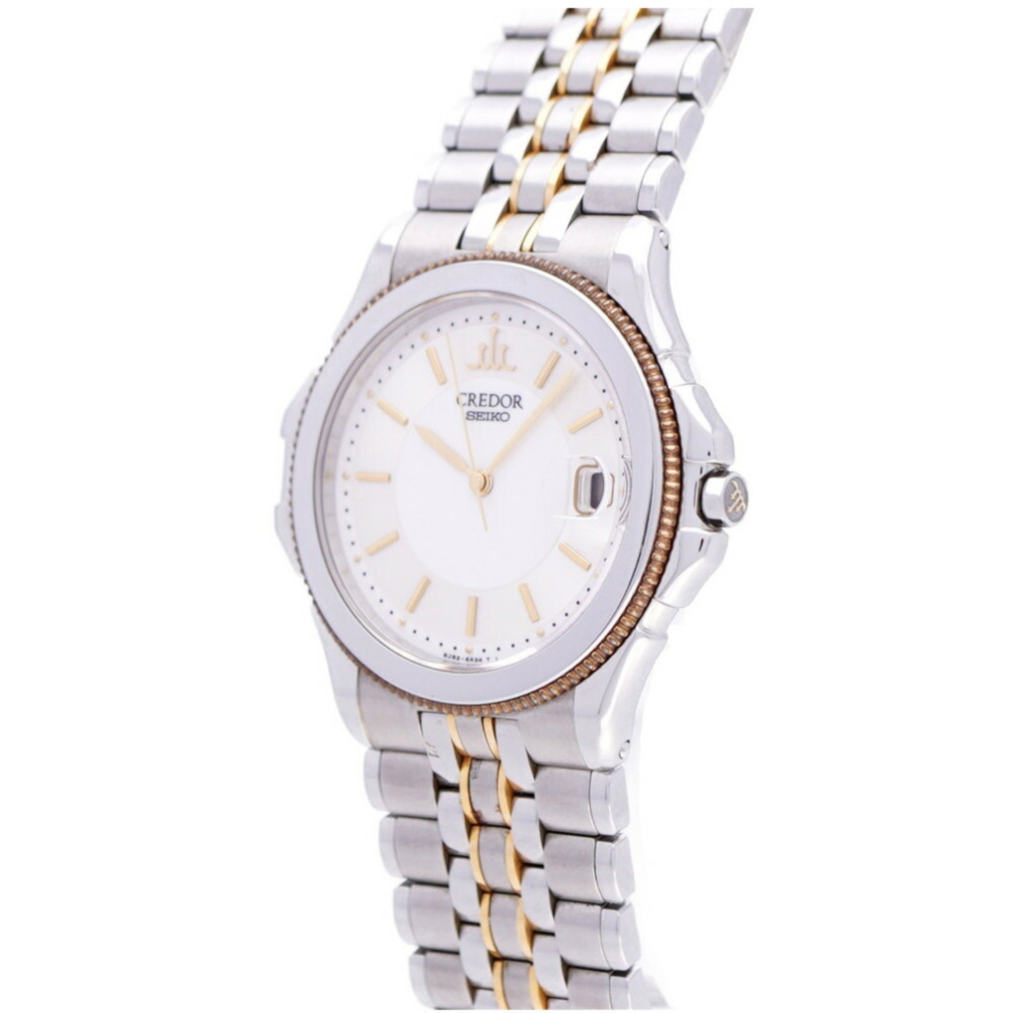 Seiko Credor Pacific 8J82-6A20 quartz watch K18/SS silver/gold