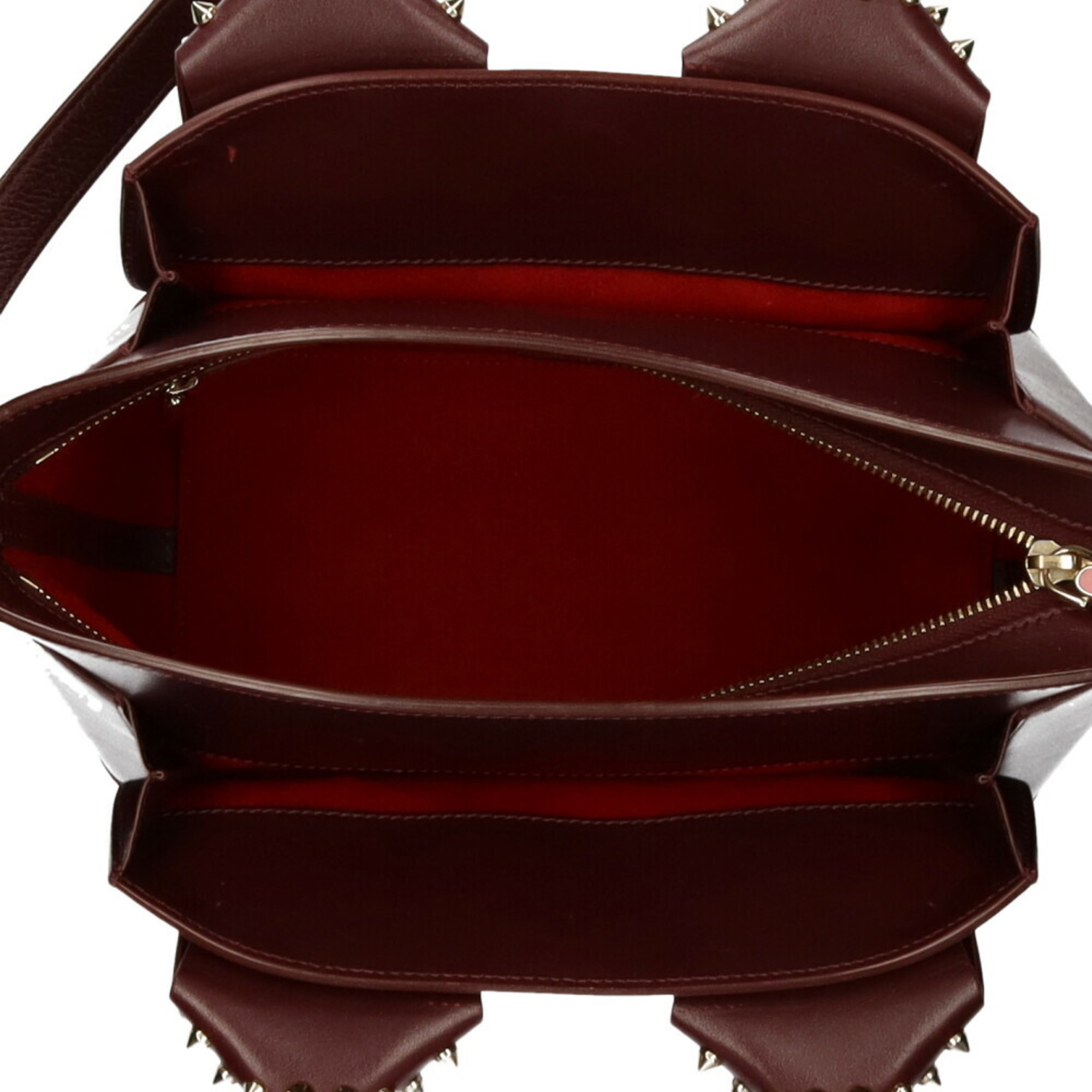 Christian Louboutin Small Studs Eloise Shoulder Bag Leather Bordeaux Women's
