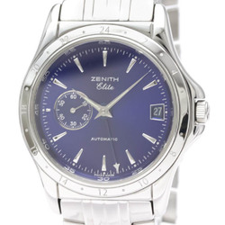 Polished ZENITH Elite Dual Time Steel Automatic Watch 90/02 0030 68 BF553023