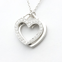 Tiffany Double Sentimental Necklace White Gold (18K) Diamond Men,Women Fashion Pendant Necklace (Silver)