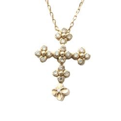 Vendome Aoyama Flower Necklace Yellow Gold (18K) Diamond Men,Women Fashion Pendant Necklace Carat/0.14 (Pink Gold)