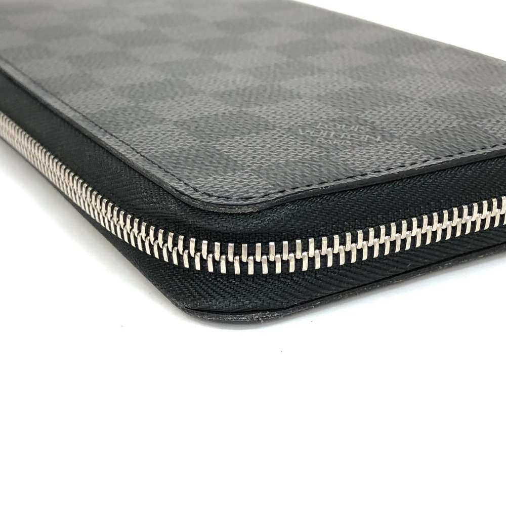 Authenticated used Louis Vuitton Louis Vuitton Organizer N60111 Zippy NM Damier Graphite Long Wallet Round Zipper Passport Travel Pouch Gray Series