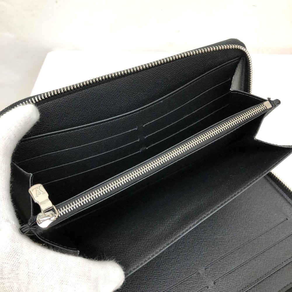 LOUIS VUITTON Louis Vuitton Organizer N60111 Zippy NM Damier Graphite Long  Wallet Round Zipper Passport Travel Pouch Gray Series Made in Spain Men's