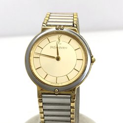 YVES SAINT LAURENT Yves Saint Laurent wristwatch analog quartz 4620-E62267YO JAPN→10 silver gold combination dial round face approximately 28mm equivalent 17.5cm women's men's