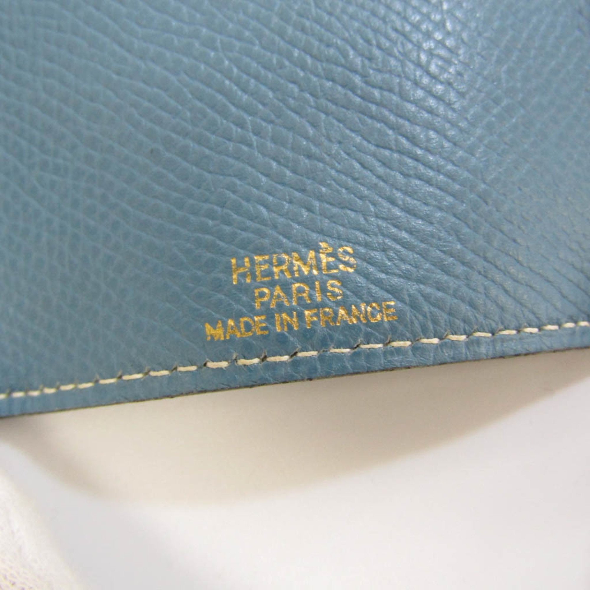 Hermes Sellier Etui Cles 6 Men,Women Leather Key Case Blue Jean