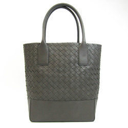 Bottega Veneta Intrecciato Women's Leather Handbag Dark Gray