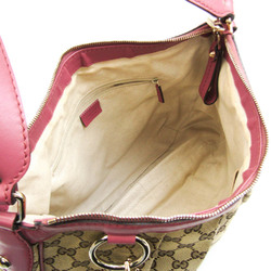 Gucci Sukey 232955 Women's Leather,GG Canvas Tote Bag Beige,Dark Brown,Pink