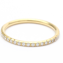Polished TIFFANY Metro Full Diamond Ring US 5 18K Gold Band Ring BF554567