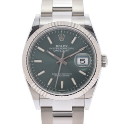 ROLEX Rolex Datejust 126234 Men's SS WG Watch Automatic Winding Mint Green Dial