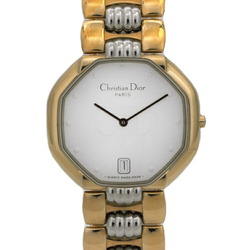 Christian Dior watch gold silver white octagon 45 134 SS GP quartz men combination