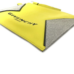 Givenchy clutch bag yellow gray BK604PK0SW 054 leather canvas GIVENCHY pouch men's