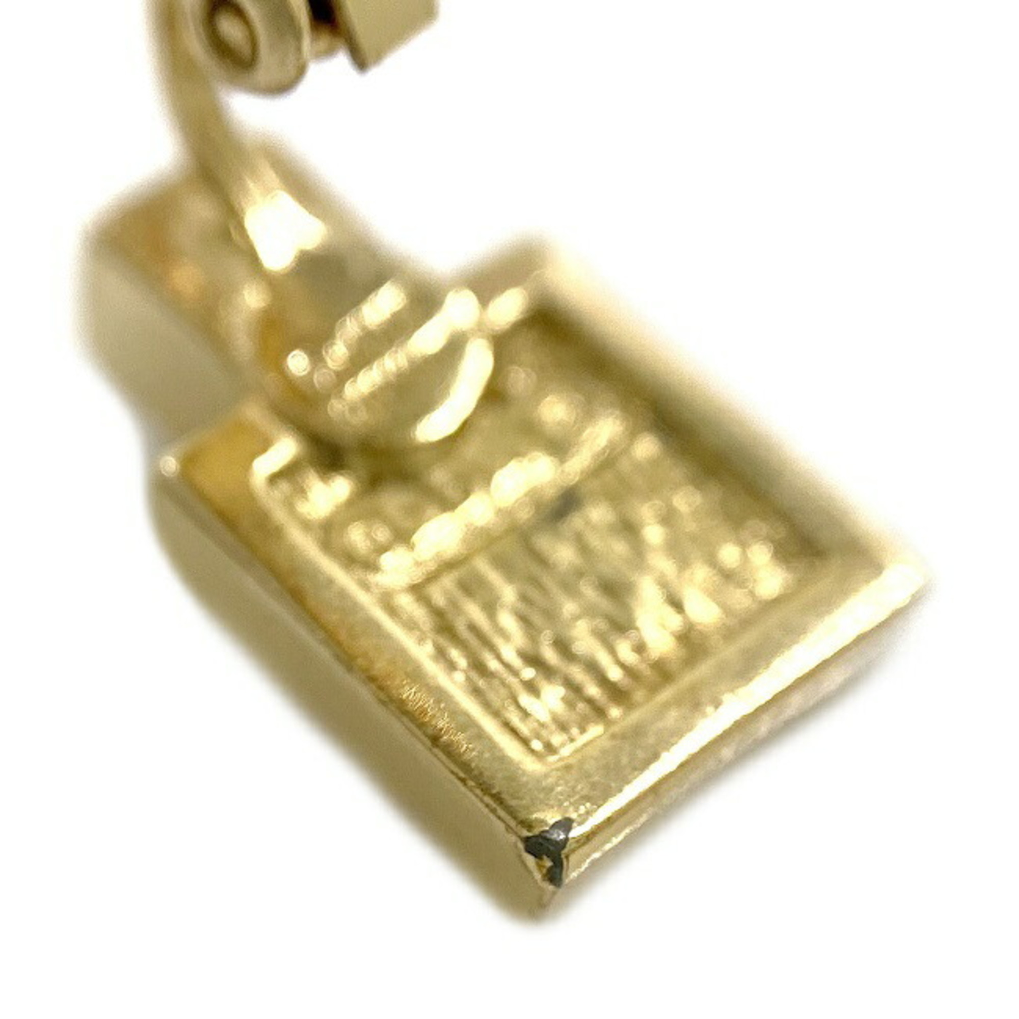 Christian Dior Earrings Gold GP Square Stone Ladies