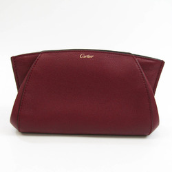 Cartier C De Cartier L3001479 Women,Men Leather Clutch Bag,Pouch Bordeaux